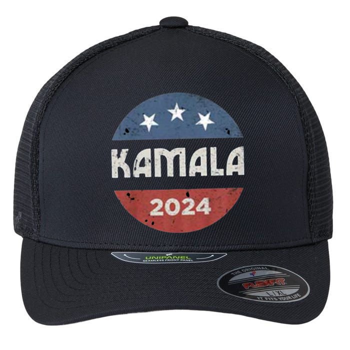 Vintage Kamala Harris 2024 For President Election Flexfit Unipanel Trucker Cap