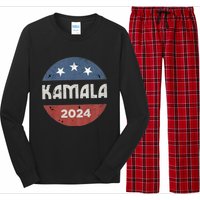 Vintage Kamala Harris 2024 For President Election Long Sleeve Pajama Set