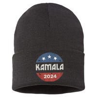 Vintage Kamala Harris 2024 For President Election Sustainable Knit Beanie