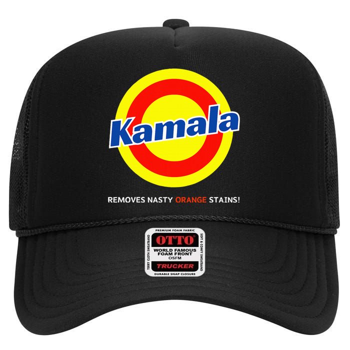 Vote Kamala Harris Removes Nasty Orange Stains Detergent Fun High Crown Mesh Back Trucker Hat