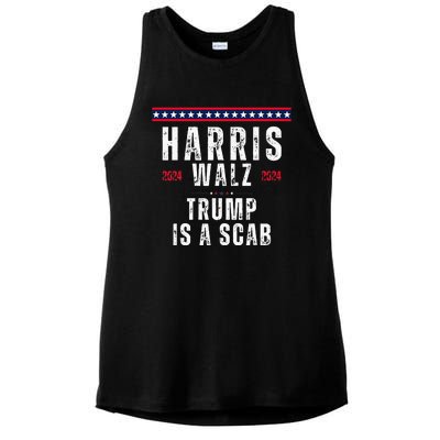 Vote Kamala Harris And Tim Walz 2024 Trump Is A Scab Ladies PosiCharge Tri-Blend Wicking Tank