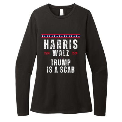 Vote Kamala Harris And Tim Walz 2024 Trump Is A Scab Womens CVC Long Sleeve Shirt