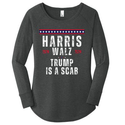 Vote Kamala Harris And Tim Walz 2024 Trump Is A Scab Women's Perfect Tri Tunic Long Sleeve Shirt