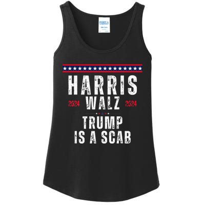 Vote Kamala Harris And Tim Walz 2024 Trump Is A Scab Ladies Essential Tank