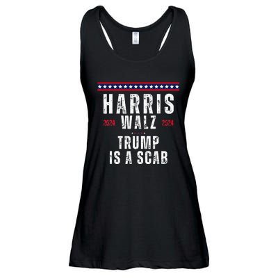 Vote Kamala Harris And Tim Walz 2024 Trump Is A Scab Ladies Essential Flowy Tank