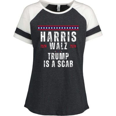 Vote Kamala Harris And Tim Walz 2024 Trump Is A Scab Enza Ladies Jersey Colorblock Tee