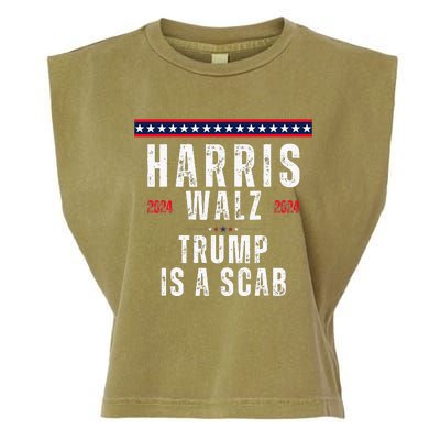 Vote Kamala Harris And Tim Walz 2024 Trump Is A Scab Garment-Dyed Women's Muscle Tee