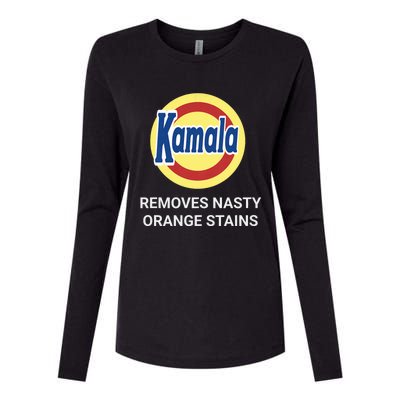 Vote Kamala Harris 2024 Removes Nasty Orange Stains Funny Womens Cotton Relaxed Long Sleeve T-Shirt