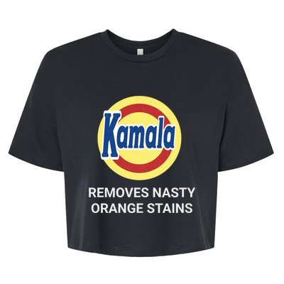 Vote Kamala Harris 2024 Removes Nasty Orange Stains Funny Bella+Canvas Jersey Crop Tee