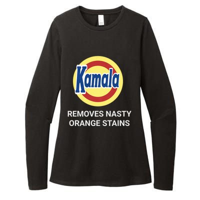 Vote Kamala Harris 2024 Removes Nasty Orange Stains Funny Womens CVC Long Sleeve Shirt