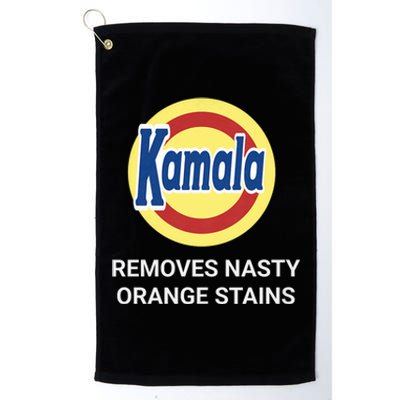 Vote Kamala Harris 2024 Removes Nasty Orange Stains Funny Platinum Collection Golf Towel