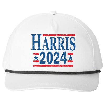 Vintage Kamala Harris 2024 For President Election Campaign Snapback Five-Panel Rope Hat