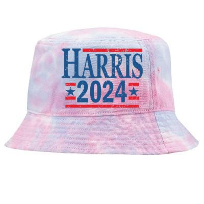 Vintage Kamala Harris 2024 For President Election Campaign Tie-Dyed Bucket Hat