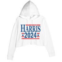 Vintage Kamala Harris 2024 For President Election Campaign Crop Fleece Hoodie