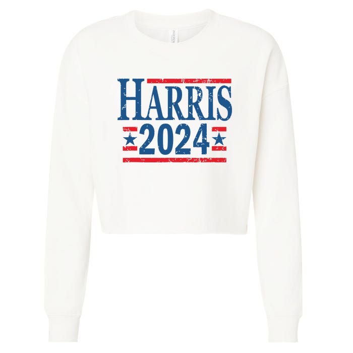 Vintage Kamala Harris 2024 For President Election Campaign Cropped Pullover Crew