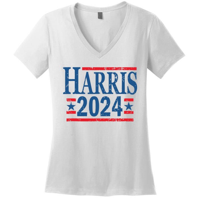 Vintage Kamala Harris 2024 For President Election Campaign Women's V-Neck T-Shirt