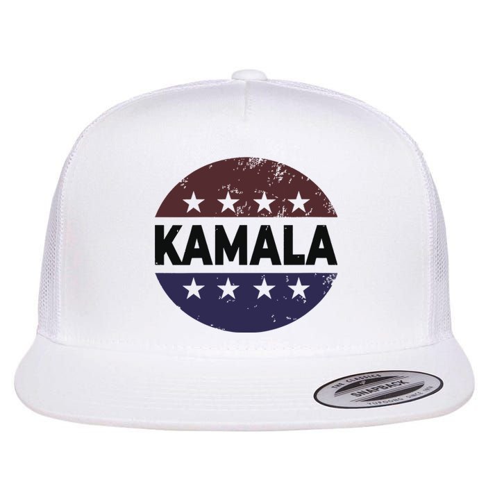 Vintage Kamala Harris 2024 For President Election Campaign Flat Bill Trucker Hat