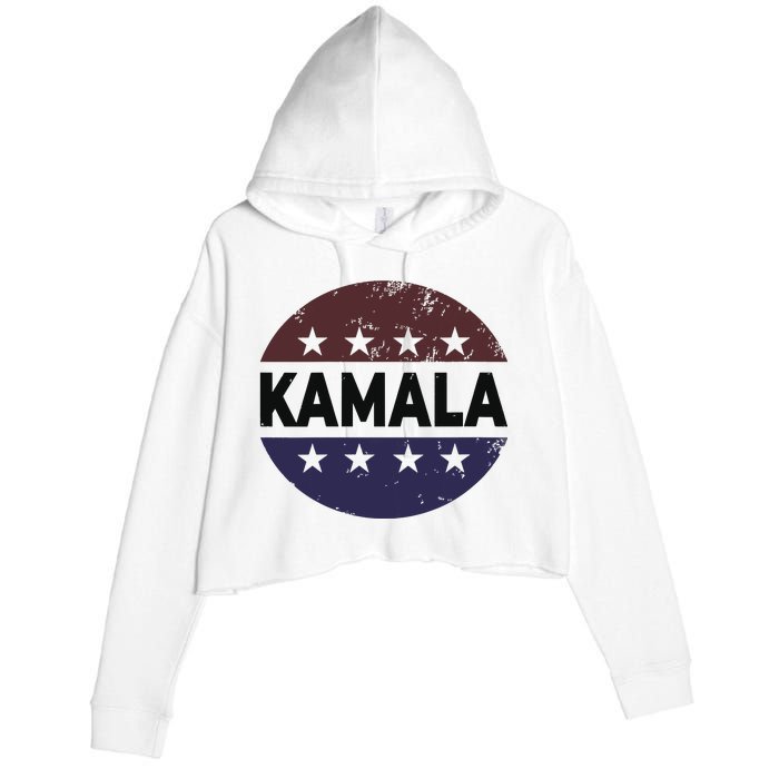 Vintage Kamala Harris 2024 For President Election Campaign Crop Fleece Hoodie