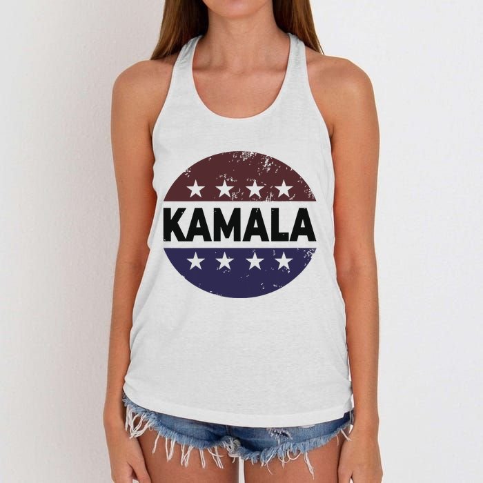 Vintage Kamala Harris 2024 For President Election Campaign Women's Knotted Racerback Tank