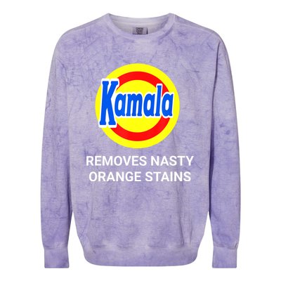 Vote Kamala Harris 2024 Removes Nasty Orange Stains Funny Colorblast Crewneck Sweatshirt