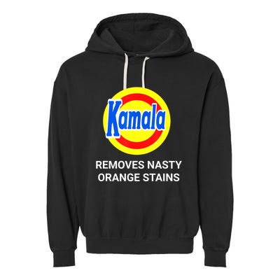 Vote Kamala Harris 2024 Removes Nasty Orange Stains Funny Garment-Dyed Fleece Hoodie