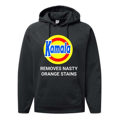 Vote Kamala Harris 2024 Removes Nasty Orange Stains Funny Performance Fleece Hoodie