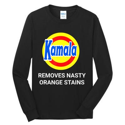 Vote Kamala Harris 2024 Removes Nasty Orange Stains Funny Tall Long Sleeve T-Shirt