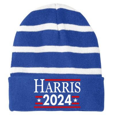 Vote Kamala Harris 2024 Election Striped Beanie with Solid Band