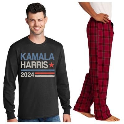 Vintage Kamala Harris 2024 For President Election Campaign Long Sleeve Pajama Set