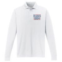 Vintage Kamala Harris 2024 Performance Long Sleeve Polo