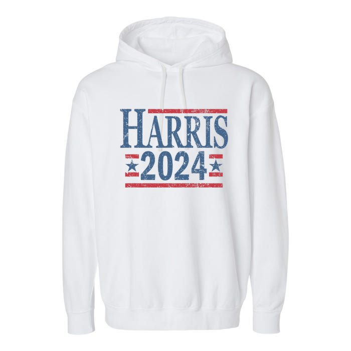 Vintage Kamala Harris 2024 For President Election Campaign Garment-Dyed Fleece Hoodie