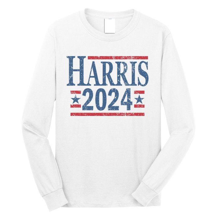 Vintage Kamala Harris 2024 For President Election Campaign Long Sleeve Shirt