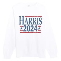 Vintage Kamala Harris 2024 For President Election Campaign Premium Crewneck Sweatshirt