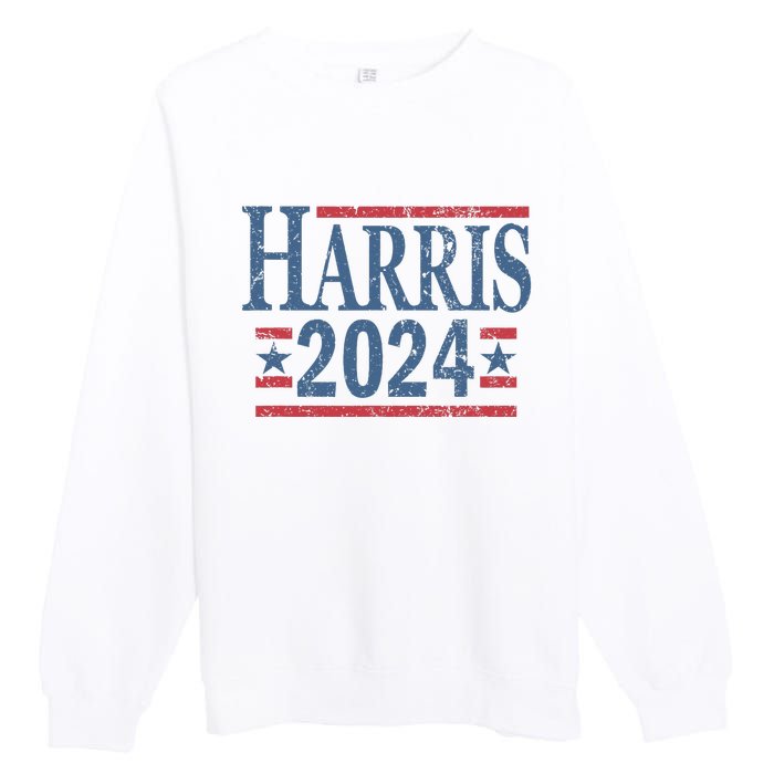 Vintage Kamala Harris 2024 For President Election Campaign Premium Crewneck Sweatshirt