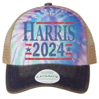 Vintage Kamala Harris 2024 Legacy Tie Dye Trucker Hat