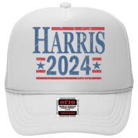 Vintage Kamala Harris 2024 High Crown Mesh Back Trucker Hat