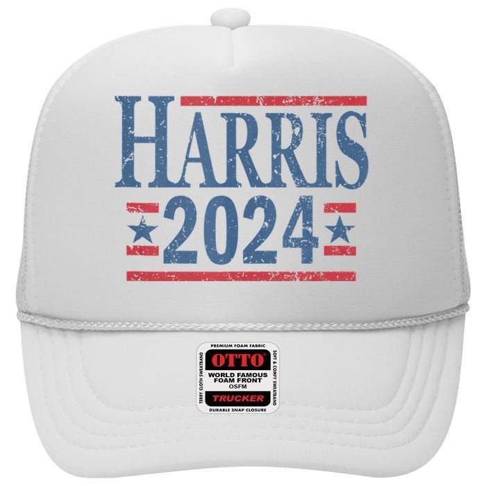 Vintage Kamala Harris 2024 High Crown Mesh Back Trucker Hat