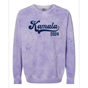 Vote Kamala Harris 2024 Retro Varsity Midnight Blue Colorblast Crewneck Sweatshirt