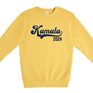 Vote Kamala Harris 2024 Retro Varsity Midnight Blue Premium Crewneck Sweatshirt