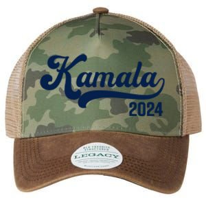 Vote Kamala Harris 2024 Retro Varsity Midnight Blue Legacy Tie Dye Trucker Hat