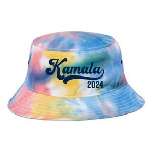 Vote Kamala Harris 2024 Retro Varsity Midnight Blue Tie Dye Newport Bucket Hat