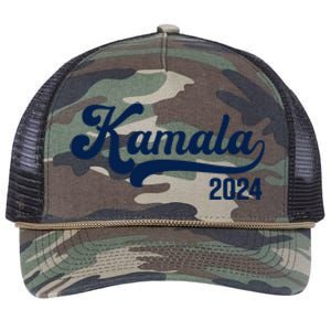 Vote Kamala Harris 2024 Retro Varsity Midnight Blue Retro Rope Trucker Hat Cap