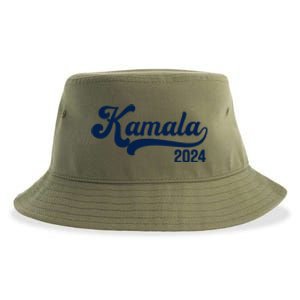 Vote Kamala Harris 2024 Retro Varsity Midnight Blue Sustainable Bucket Hat