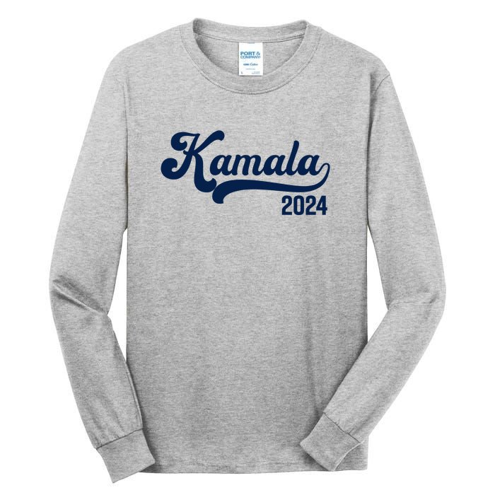 Vote Kamala Harris 2024 Retro Varsity Midnight Blue Tall Long Sleeve T-Shirt