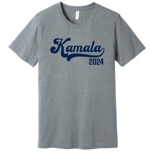 Vote Kamala Harris 2024 Retro Varsity Midnight Blue Premium T-Shirt