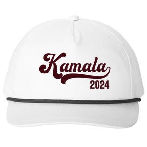 Vote Kamala Harris 2024 Retro Varsity Cardinal Red Snapback Five-Panel Rope Hat