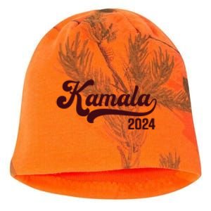 Vote Kamala Harris 2024 Retro Varsity Cardinal Red Kati - Camo Knit Beanie