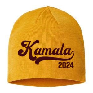 Vote Kamala Harris 2024 Retro Varsity Cardinal Red Sustainable Beanie