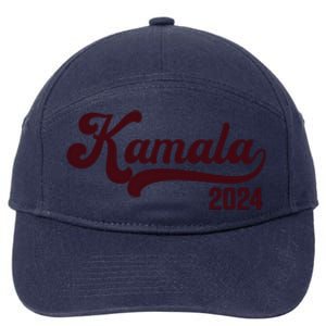 Vote Kamala Harris 2024 Retro Varsity Cardinal Red 7-Panel Snapback Hat