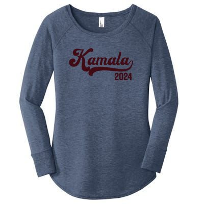 Vote Kamala Harris 2024 Retro Varsity Cardinal Red Women's Perfect Tri Tunic Long Sleeve Shirt